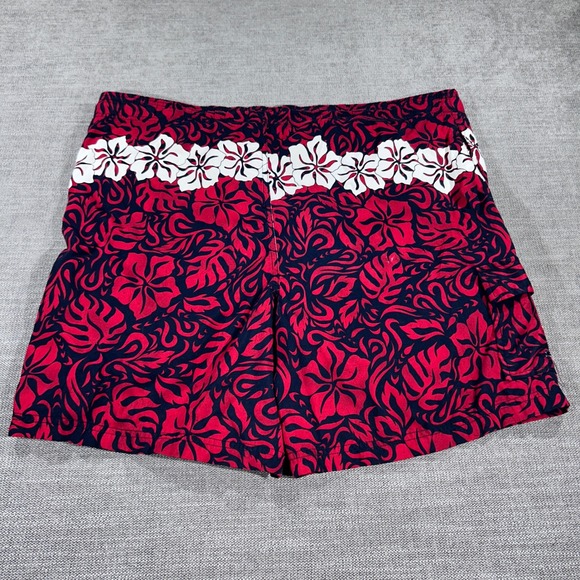 Cheetah Other - Cheetah Board Shorts Mens Large Red Navy Blue Excellent Tropical Floral Swim